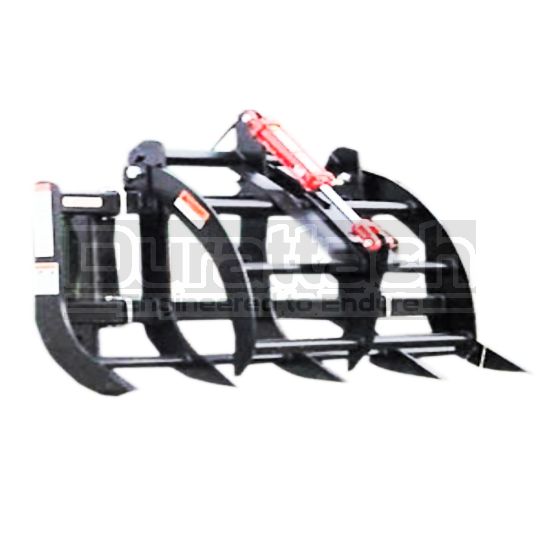 60" Worksaver Tractor Grapple Rake, Skid Steer Hitch, Model FLGR-4062S