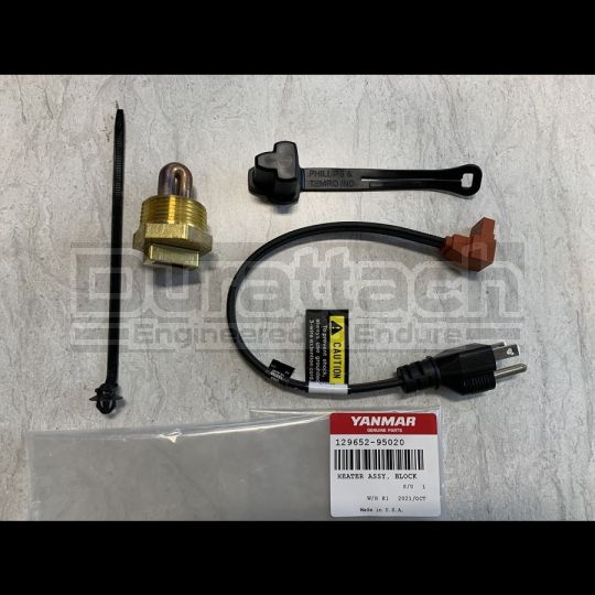 Genuine OEM Yanmar Block Heater Kit #129652-95020 - FREE Shipping!