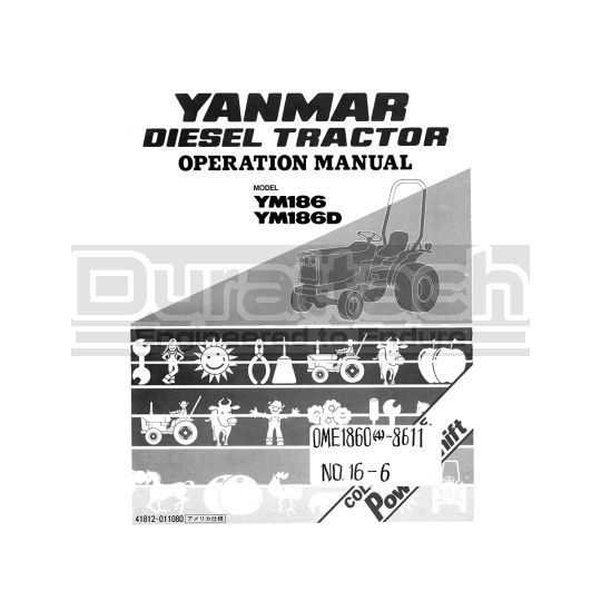 Yanmar YM186 Operation Manual